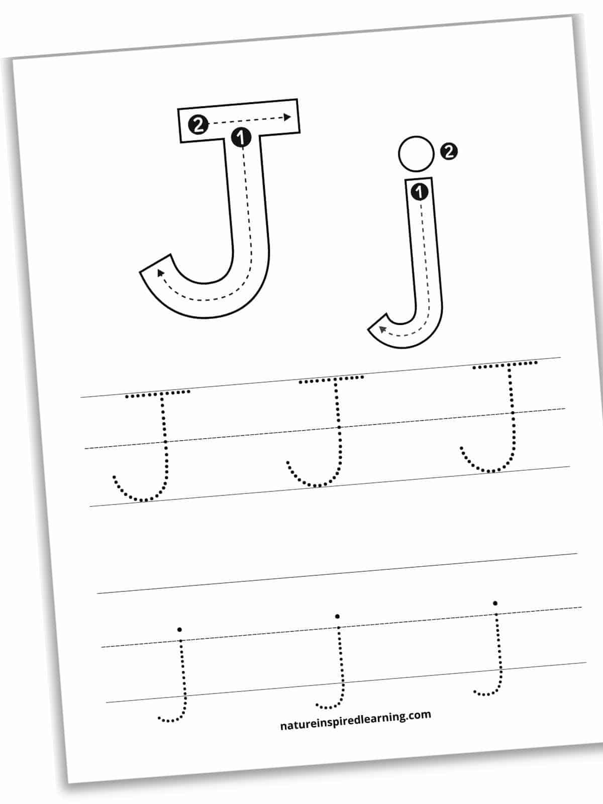 Letter J Tracing Worksheets (Free) - Nature Inspired Learning in Tracing Letter J Worksheets For Preschool