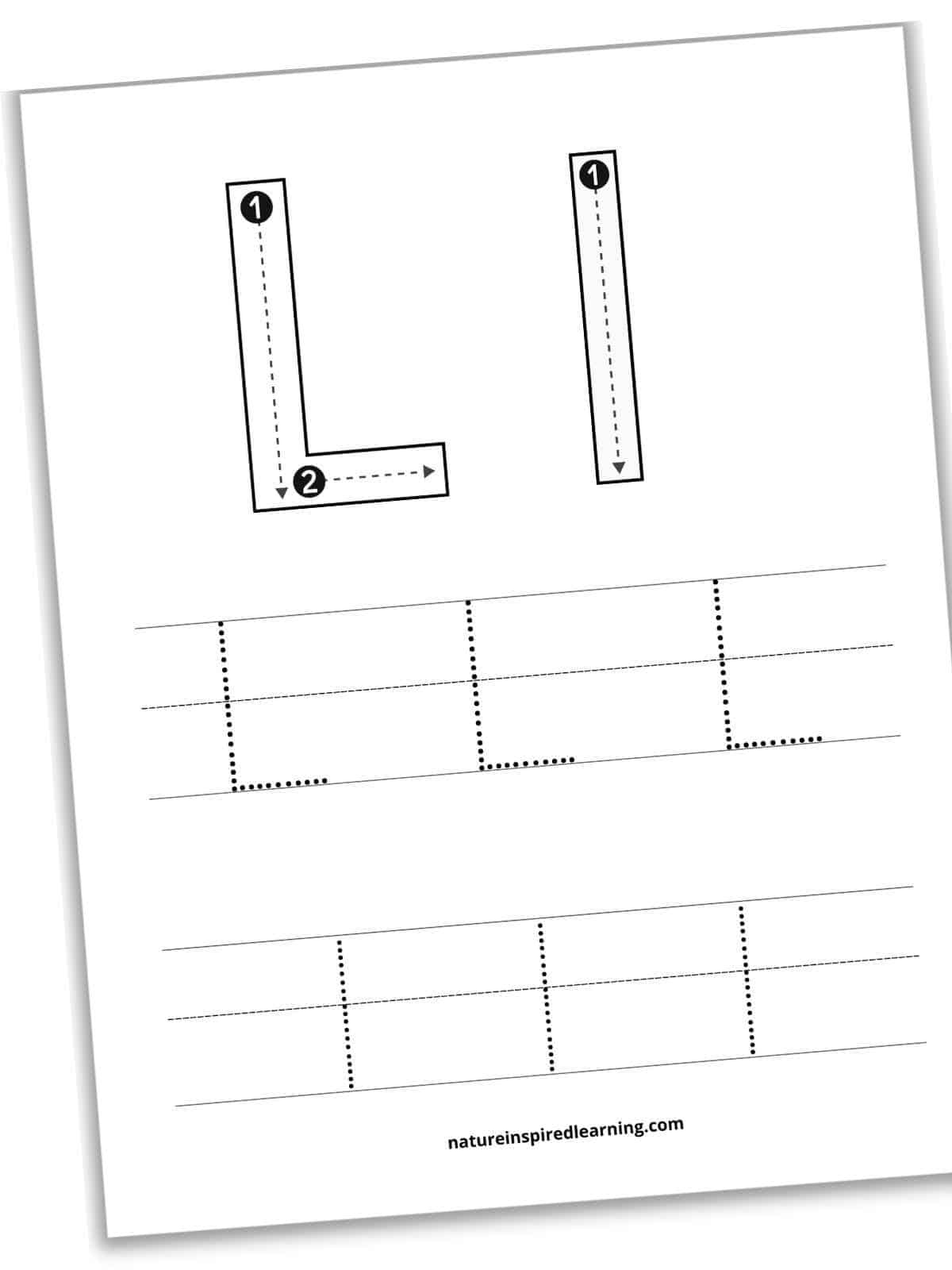 Letter L Tracing Worksheets (Free) - Nature Inspired Learning pertaining to Small Letter L Tracing Worksheet