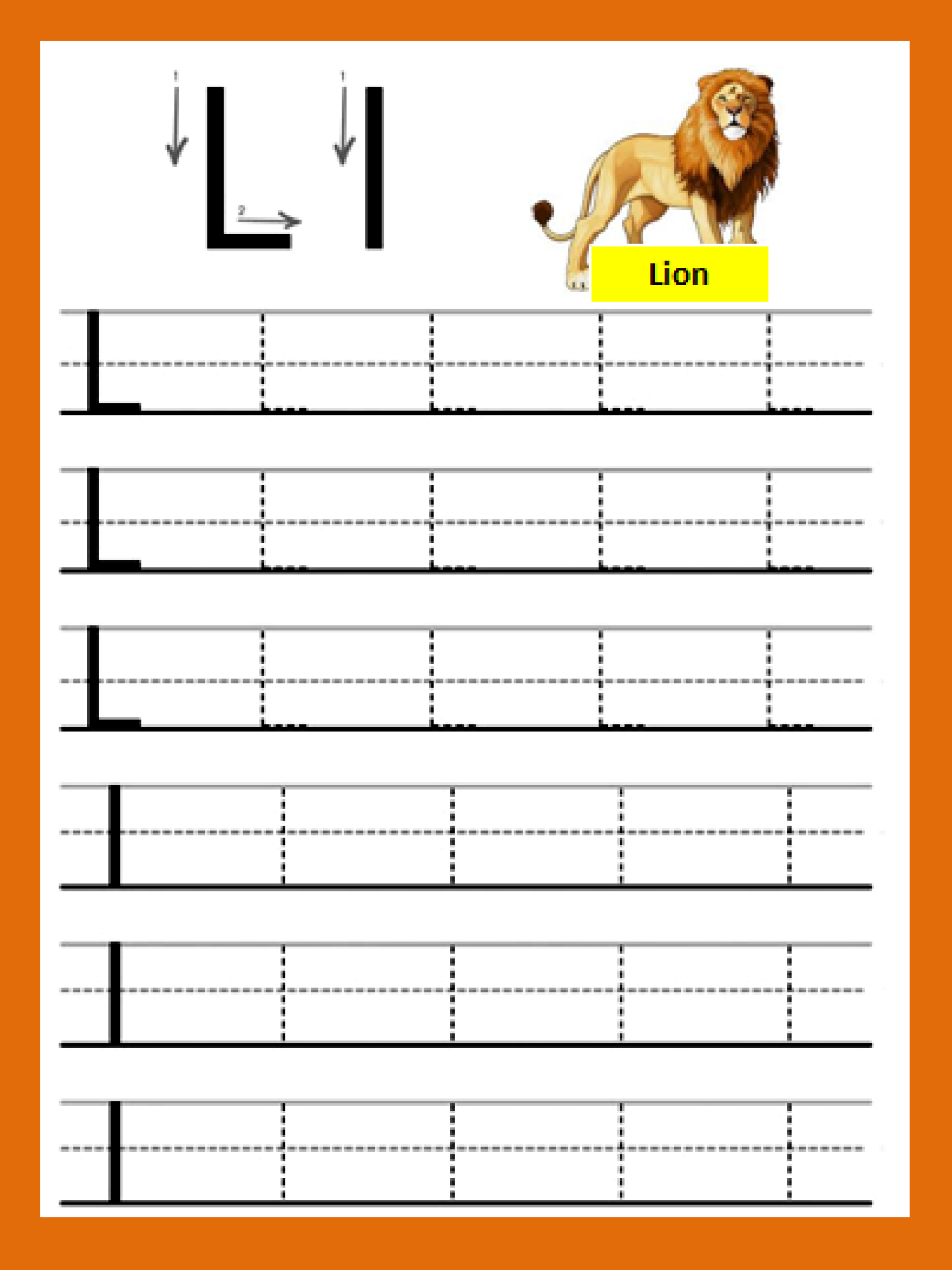 Letter Ll throughout Ll Letter Tracing