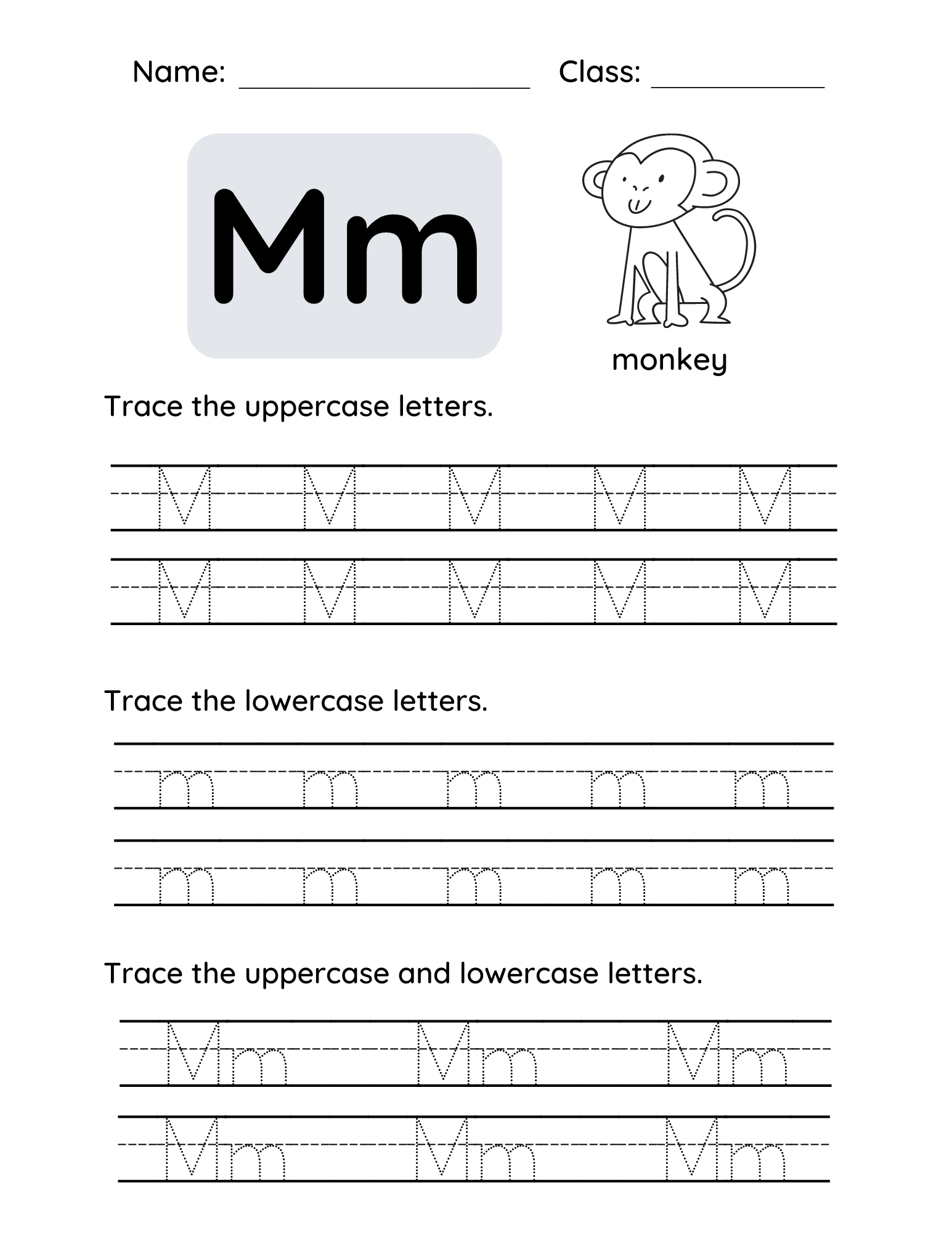 Letter M Tracing Worksheets For Toddlers And Preschool Children with Tracing Sheet Mm