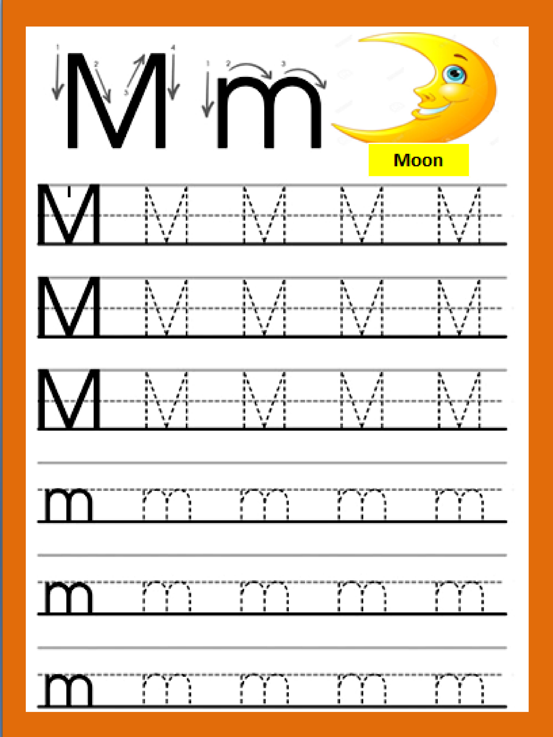 Letter Mm within Tracing Letter Mm Worksheets