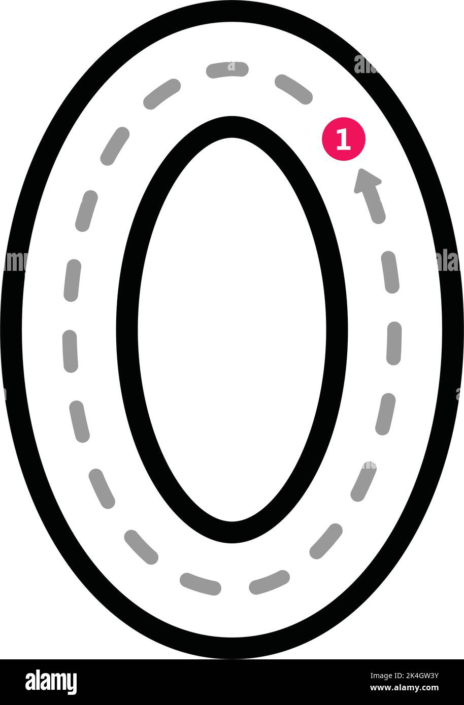 Letter O Tracing Cut Out Stock Images &amp;amp; Pictures - Alamy in Capital Letter O Tracing Worksheets