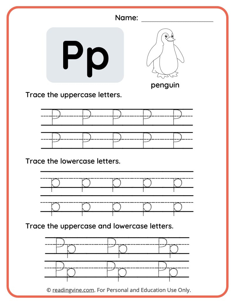 Letter P Worksheets For Preschool | Free, Printable pertaining to Letter P Tracing Worksheets For Kindergarten