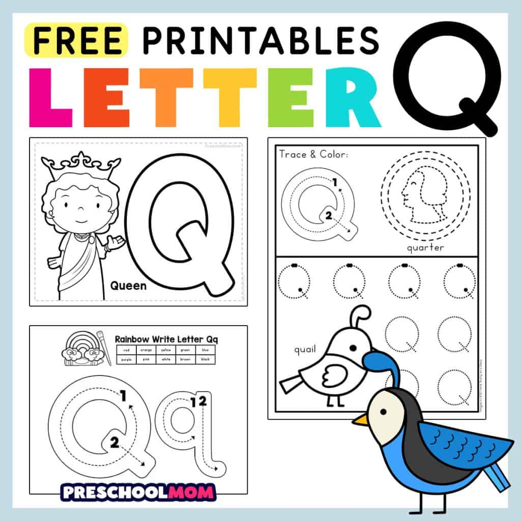 Letter Q Preschool Printables - Preschool Mom for Free Printable Letter Q Tracing Worksheets