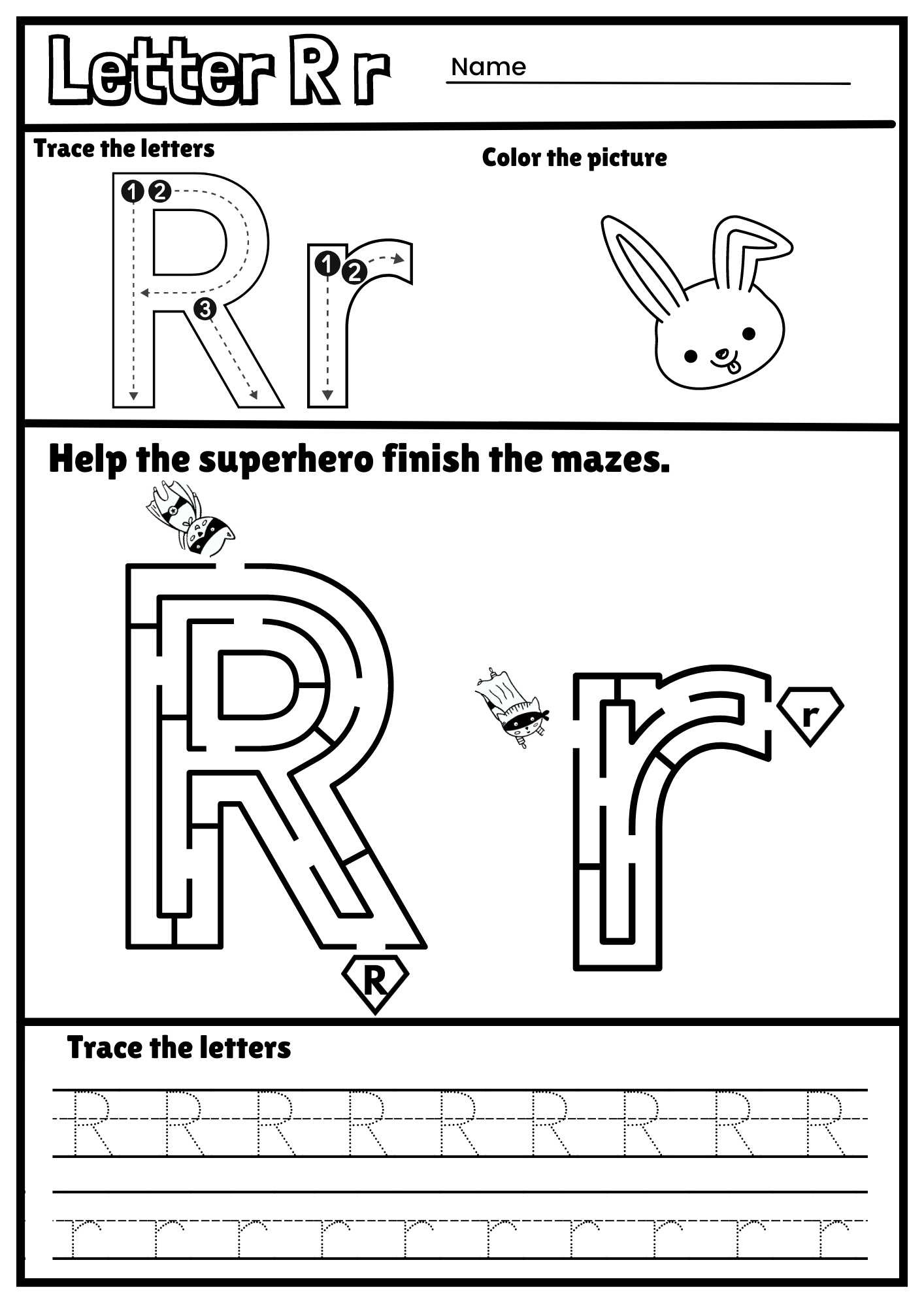 Letter R Alphabet Tracing And Coloring Free Printable Pdf regarding Letter R Tracing Worksheets Free