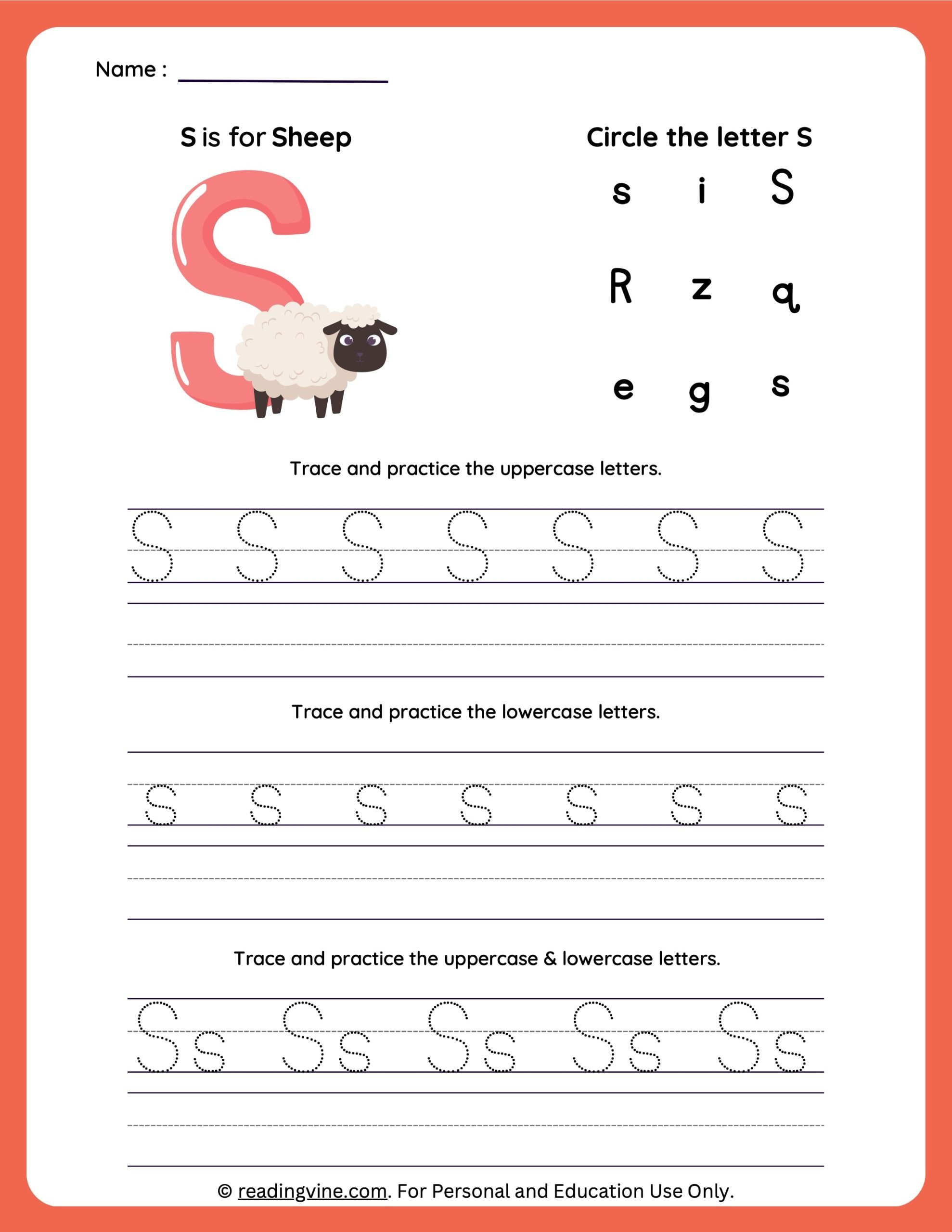 Letter S Tracing | Worksheets For Preschool with Preschool Letter S Tracing Worksheets