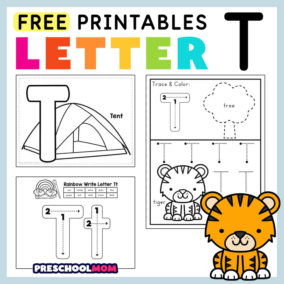 Letter T Preschool Printables - Preschool Mom for Tracing Letter T Worksheets For Preschool