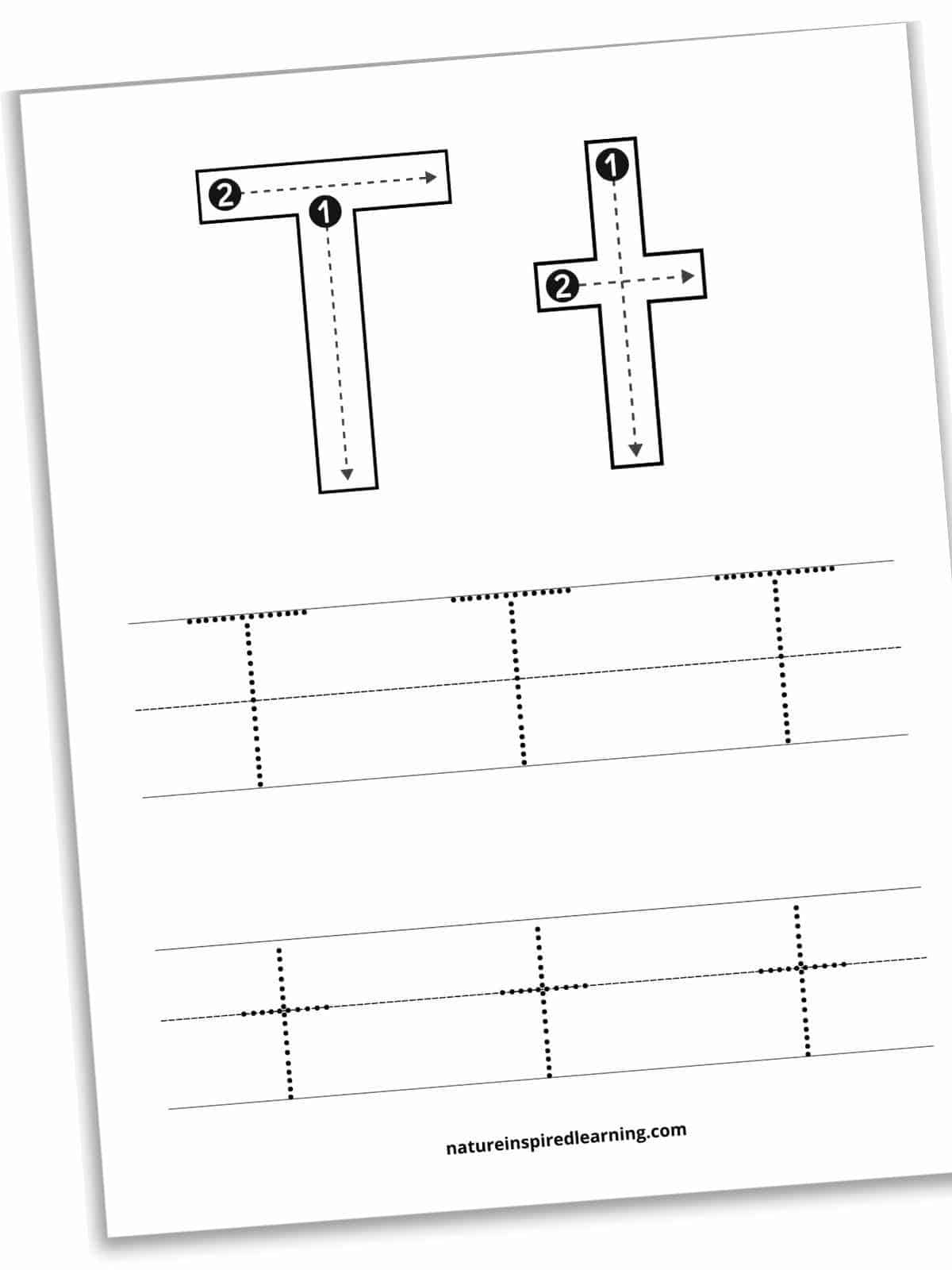 Letter T Tracing Worksheets (Free) - Nature Inspired Learning intended for Free Printable Letter T Tracing Worksheets