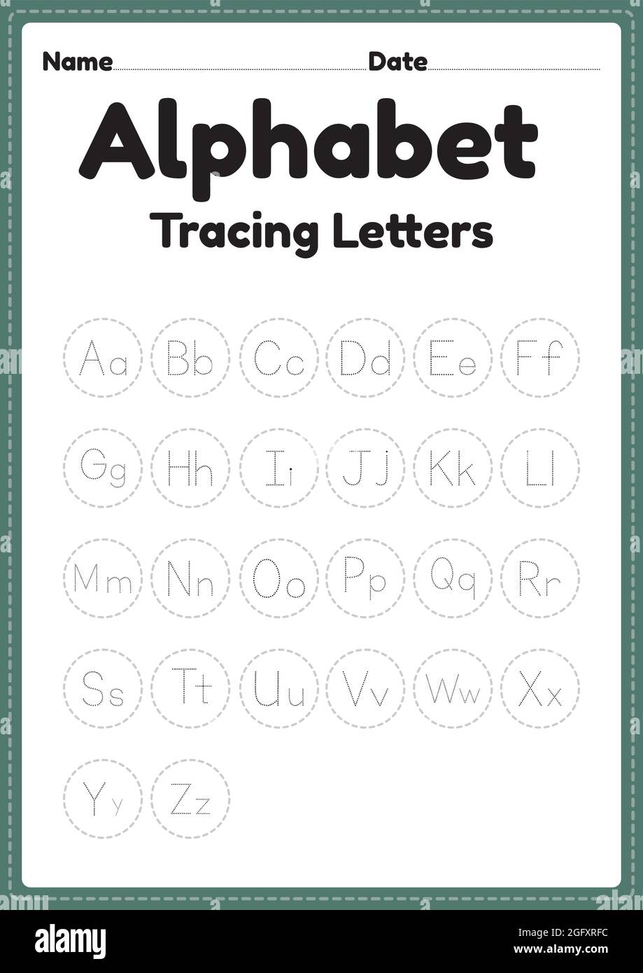 Letter Tracing Alphabet Worksheet For Kindergarten And Preschool in Tracing Letter Worksheets For Preschool