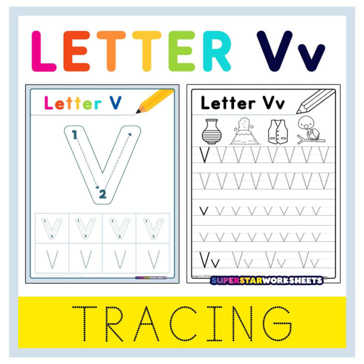 Free Letter V Tracing Worksheets