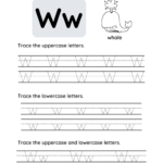 Letter W Tracing Worksheets For Toddlers And Preschool Children Intended For Tracing Letter W Worksheets For Kindergarten