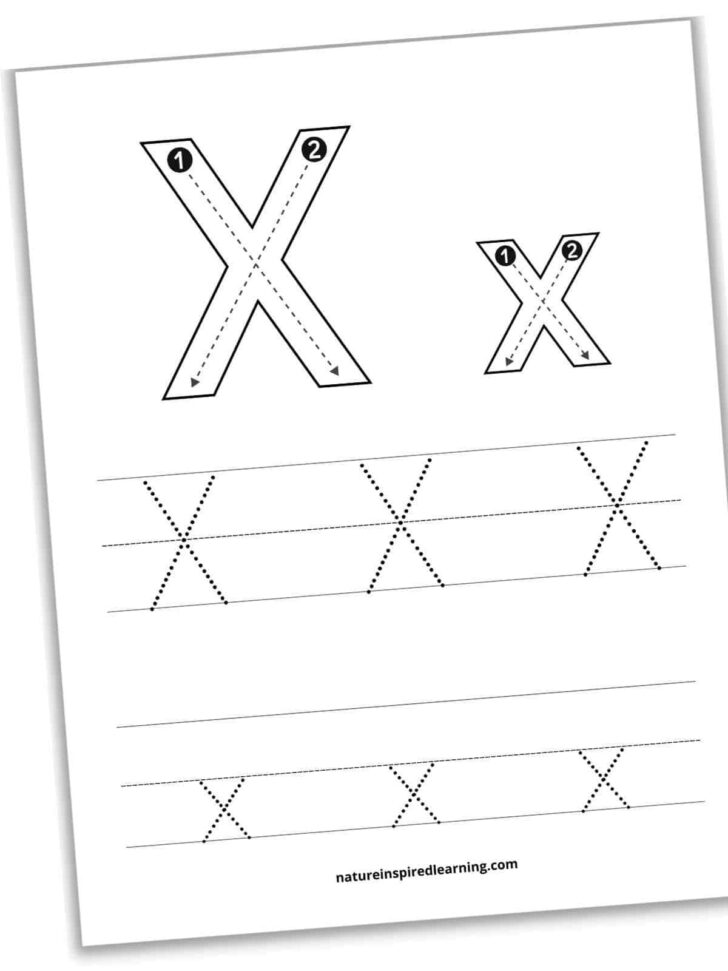 Letter X Tracing Worksheets For Kindergarten