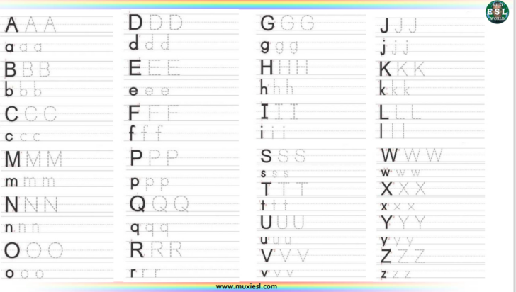 Letter A to Z Tracing Worksheets