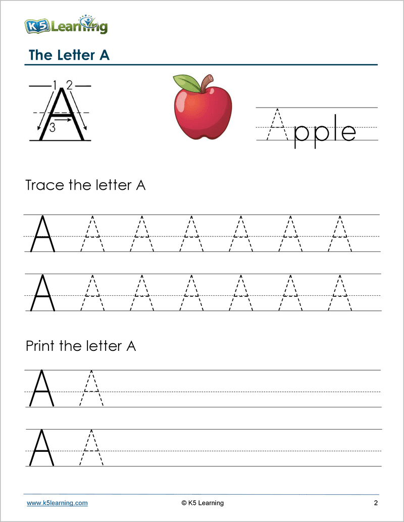 Letters with Letter Tracing Worksheets K5