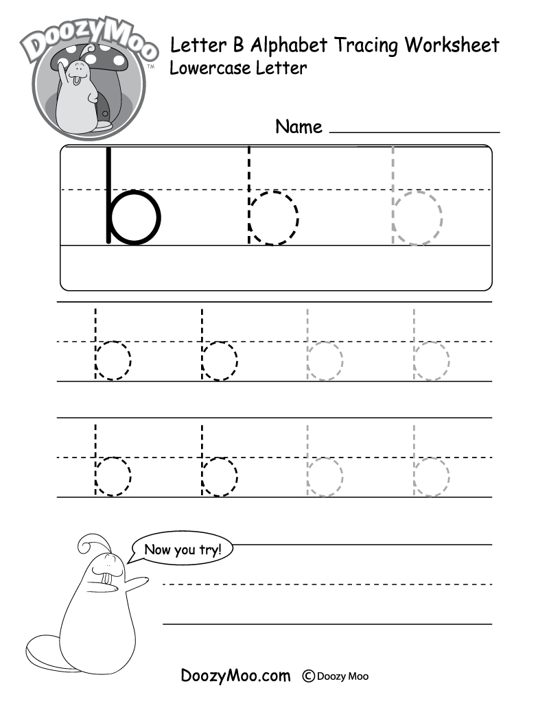 Lowercase Letter &amp;quot;B&amp;quot; Tracing Worksheet - Doozy Moo throughout Letter B Worksheets Tracing