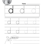 Lowercase Letter "D" Tracing Worksheet   Doozy Moo Throughout D Letter Tracing Worksheet