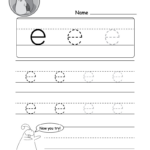 Lowercase Letter "E" Tracing Worksheet   Doozy Moo Throughout Tracing Letter Ee Worksheets