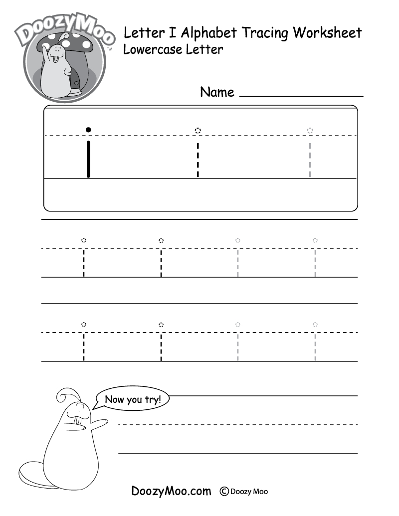 Lowercase Letter &amp;quot;I&amp;quot; Tracing Worksheet - Doozy Moo throughout Letter I Tracing Worksheets