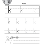 Lowercase Letter "K" Tracing Worksheet   Doozy Moo With Small Letter K Tracing Worksheets