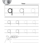 Lowercase Letter "Q" Tracing Worksheet   Doozy Moo Pertaining To Tracing Letter Q Worksheets For Kindergarten