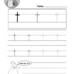 Lowercase Letter "T" Tracing Worksheet   Doozy Moo With Small Letter T Tracing Worksheets