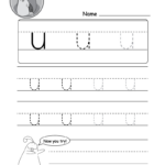 Lowercase Letter "U" Tracing Worksheet   Doozy Moo With Letter U Tracing Worksheet