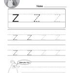 Lowercase Letter "Z" Tracing Worksheet   Doozy Moo Throughout Tracing Letter Z Worksheets For Kindergarten