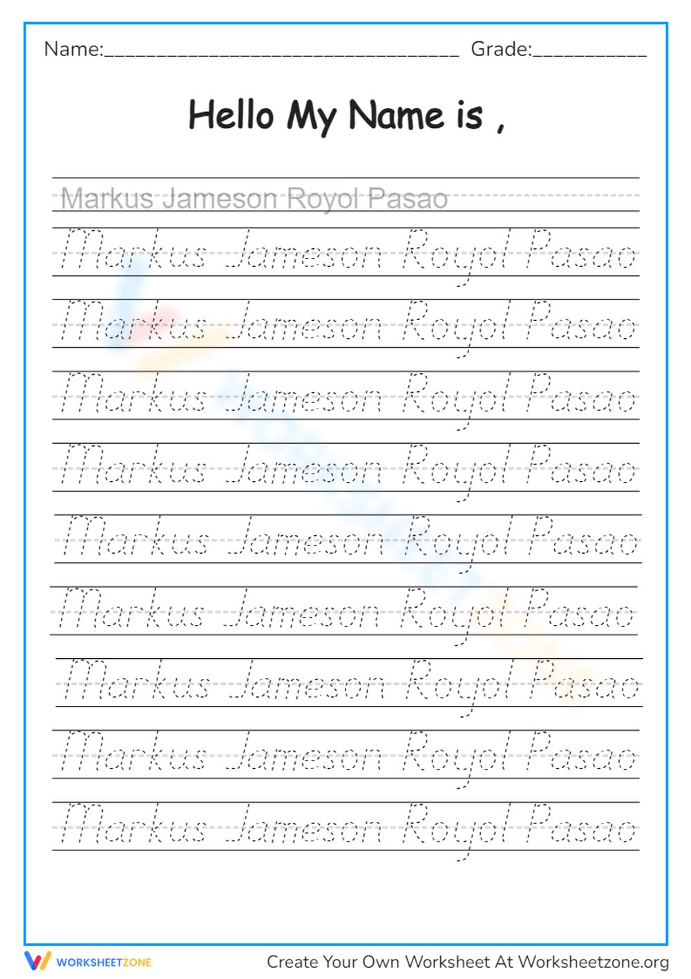 Name Tracing Worksheets &amp;amp; Printable with Make Your Own Tracing Letter Worksheets