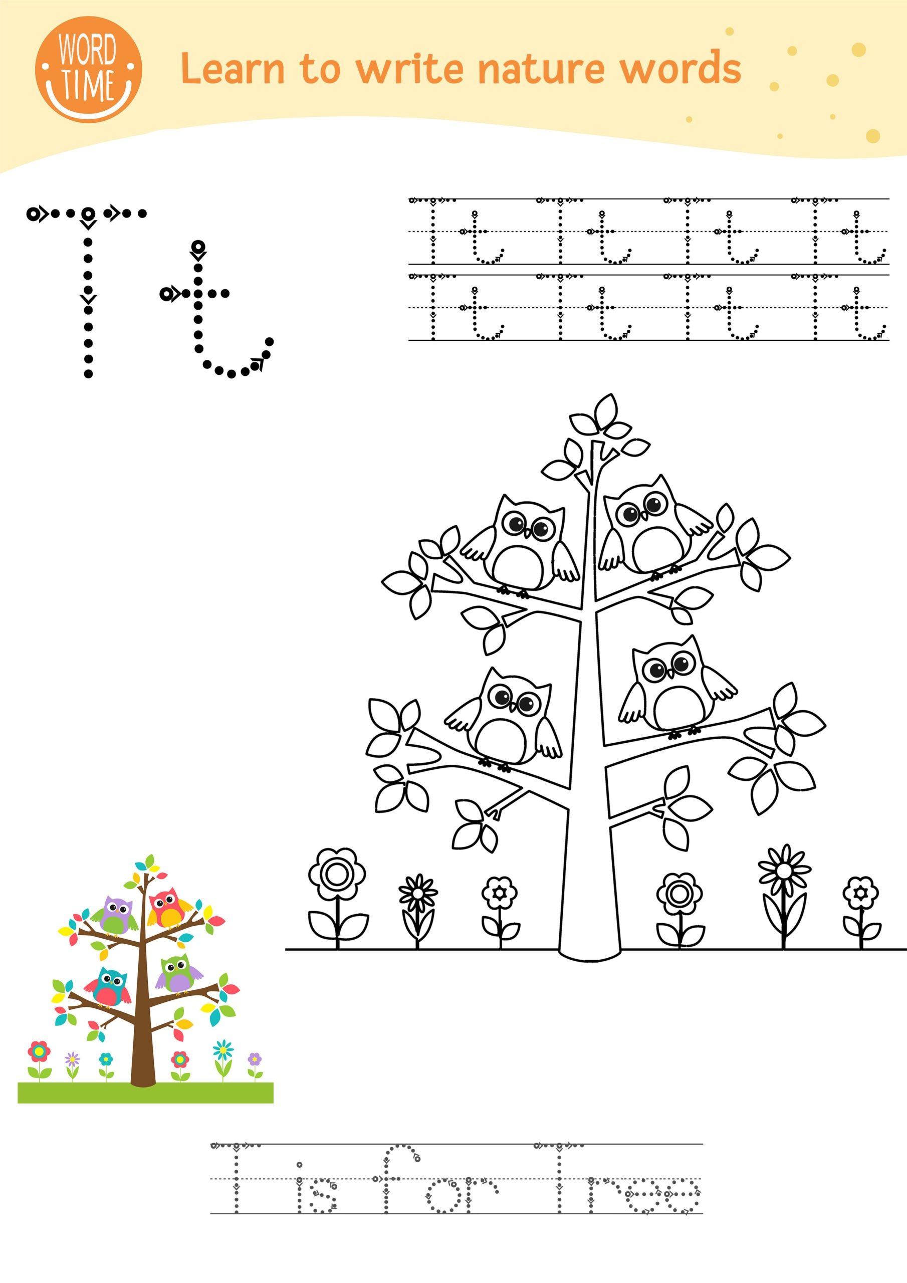Nature A-Z - Letter Tracing &amp;amp; Colouring • Moon Child South Africa regarding Letter Tracing Worksheets Free Download South Africa
