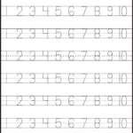Number Tracing – 1 10 – Worksheet / Free Printable Worksheets With Number And Letter Tracing Worksheets