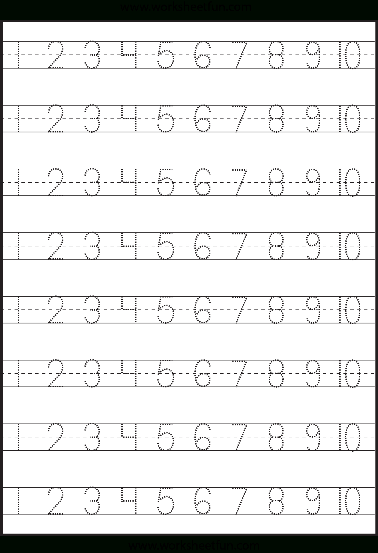 Number Tracing – 1-10 – Worksheet / Free Printable Worksheets with Number And Letter Tracing Worksheets