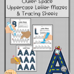 Outer Space Letters Tracing And Mazes In Outer Space Letter Tracing Worksheets