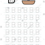 Printable Letter B Alphabet Tracing Worksheet Stock Vector Throughout Alphabet Bb Letter Tracing Worksheets