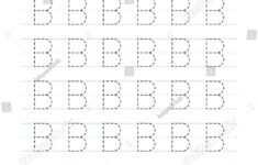 Printable Letter B Alphabet Tracing Worksheet Stock Vector with regard to B Letter Tracing Worksheet