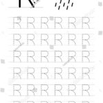 Printable Letter R Alphabet Tracing Worksheet Stock Vector Throughout Letter R Tracing Worksheets Preschool