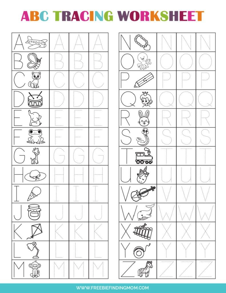Printable Preschool Tracing Worksheets: Alphabet regarding Free Printable Tracing Letter A to Z Worksheets