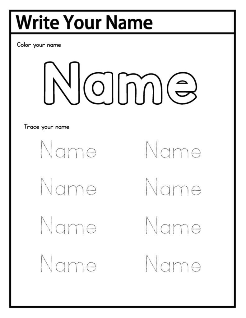 Printable Preschool Tracing Worksheets: Name Tracing with Name Letter Tracing Worksheets Free