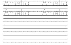 Sheets With Lines Custom Name Tracing Sheets (A4 Size within Name Letter Tracing Worksheets Free