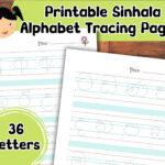 Sinhala Alphabet Tracing 36 Letters, Five Ruled Letter Tracing For Sinhala Letter Tracing Worksheets