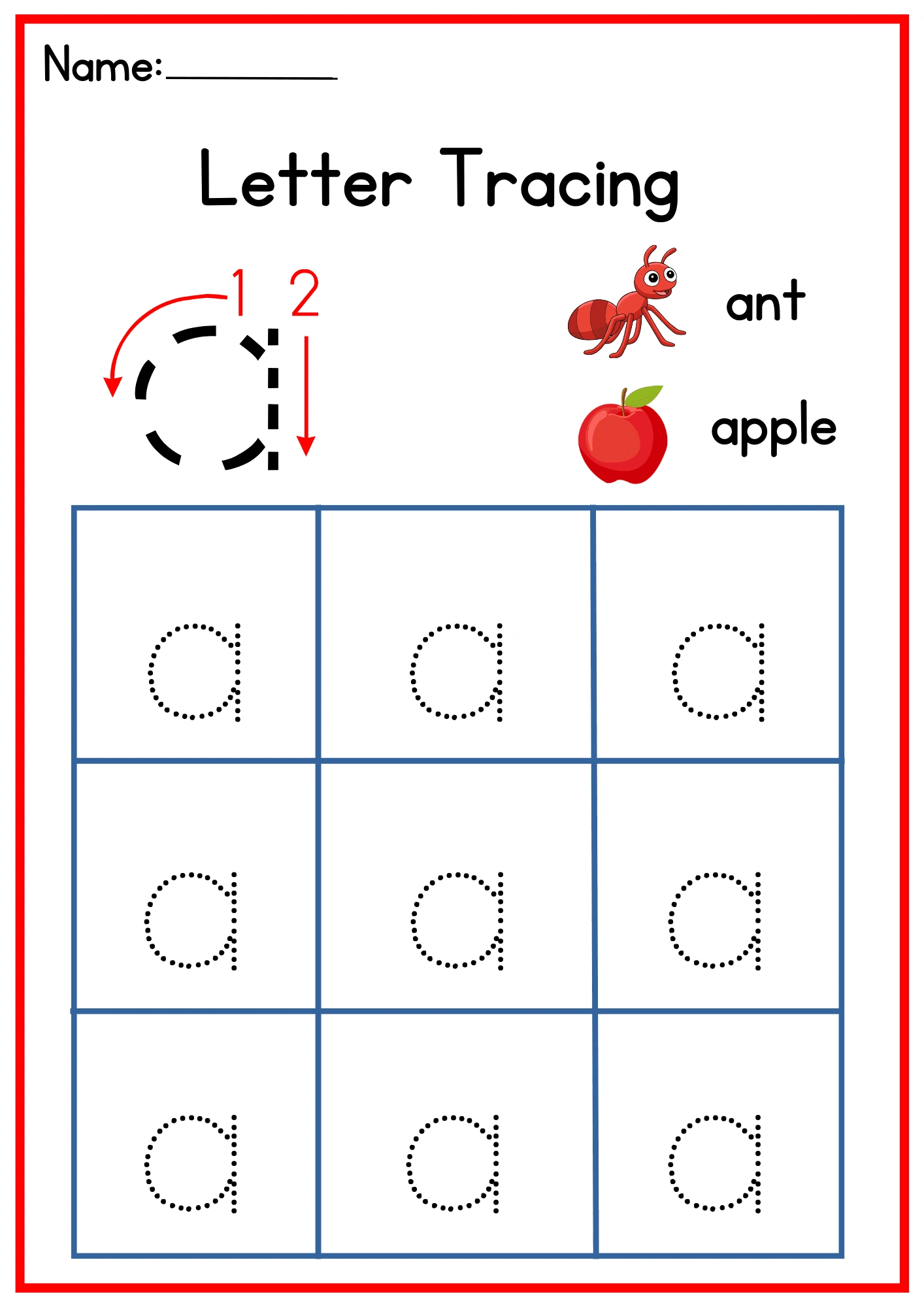Small Letters Tracing Worksheets A To Z With Printable Pdf Free in Small Letter A Tracing Worksheets