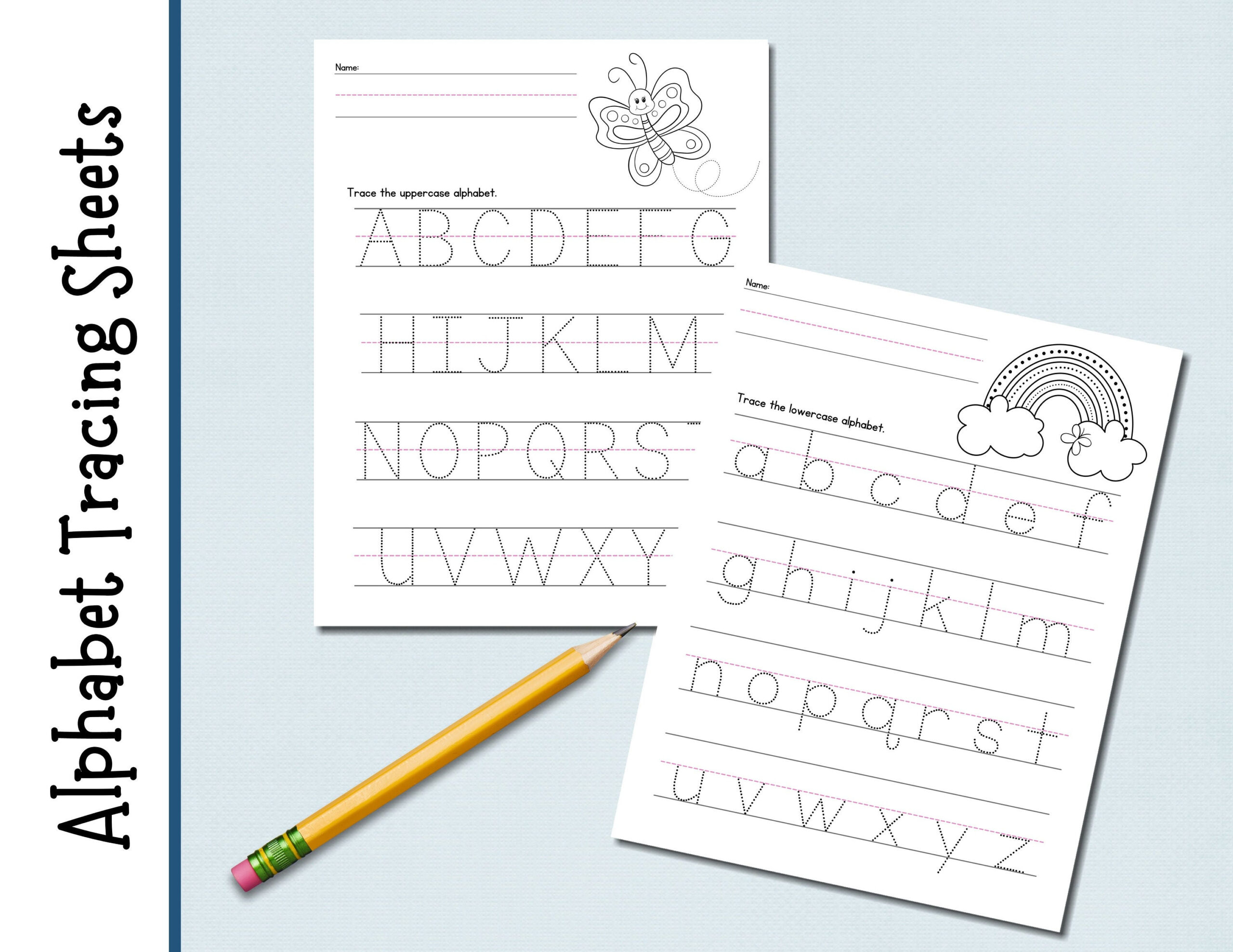 Spring Theme Alphabet Trace | Tracing Worksheets | Coloring Pages with Spring Letter Tracing Worksheets