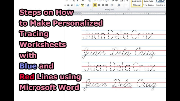 How to Create Letter Tracing Worksheets In Word