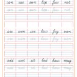 Three Letter Words Cursive Worksheets Pertaining To 3 Letter Words Tracing Worksheets