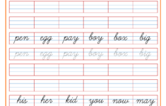 Three Letter Words Cursive Worksheets throughout Three Letter Words Tracing Worksheets
