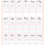 Three Letter Words Cursive Worksheets With Regard To Tracing 3 Letter Words Worksheets