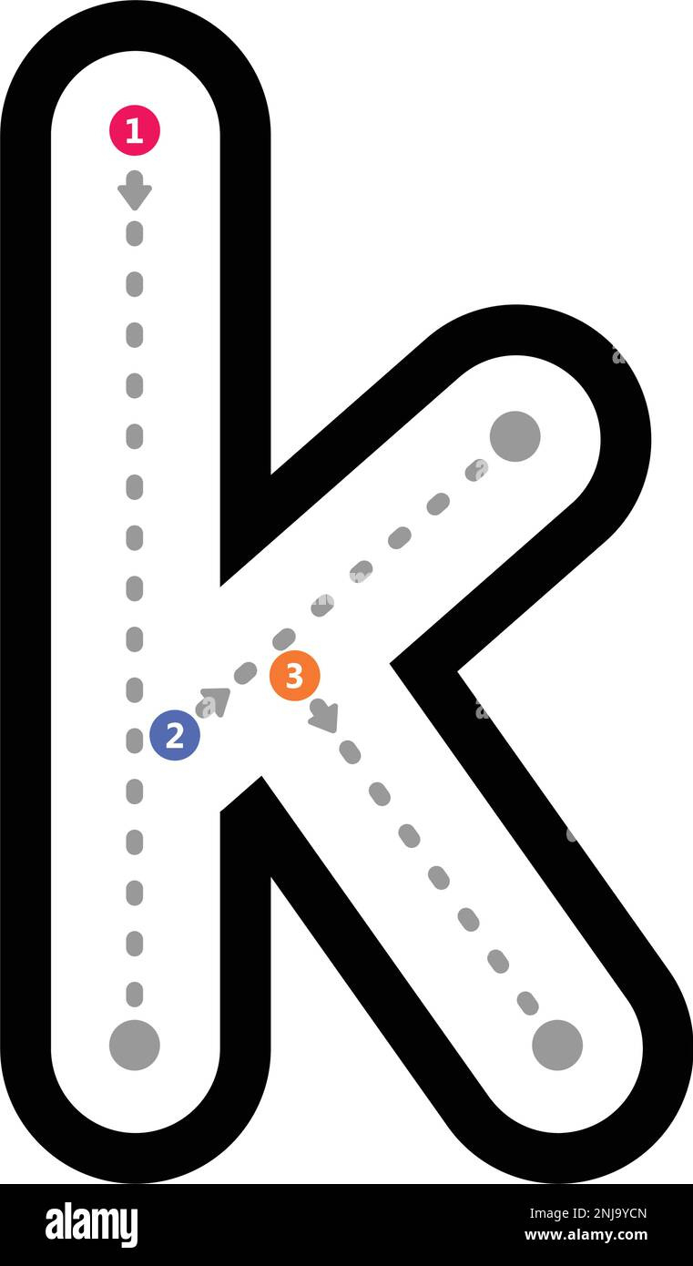 Tracing Alphabet Letter K Lowercase Prewriting Dotted Line Element intended for Small Letter K Tracing Worksheets