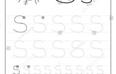 Tracing Alphabet Letter S Black White Stock Vector (Royalty Free in Children&amp;#039;s Letter Tracing Worksheets