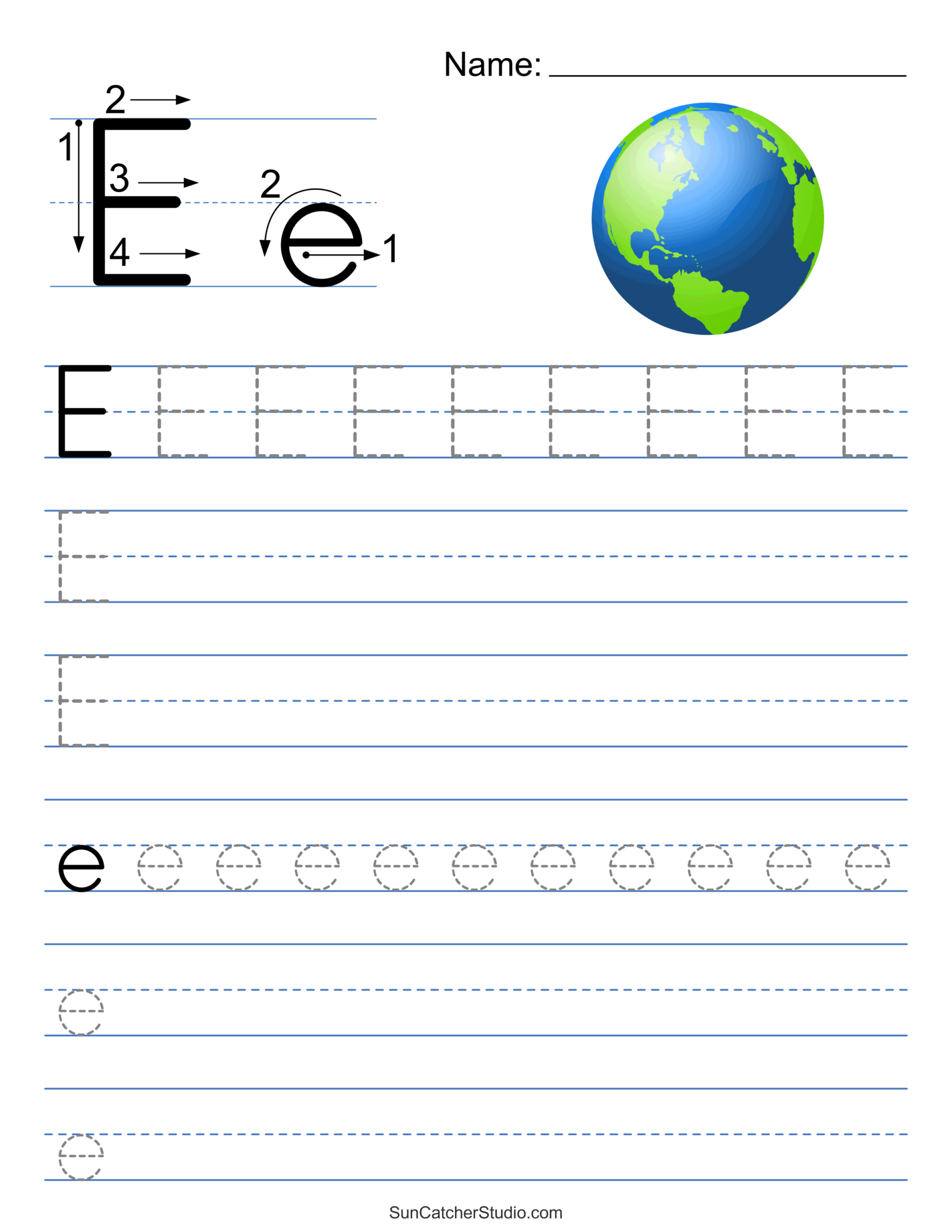 Tracing Alphabet Letters (Printable Handwriting Worksheets) – Free regarding Alphabet Tracing Worksheets Letter E