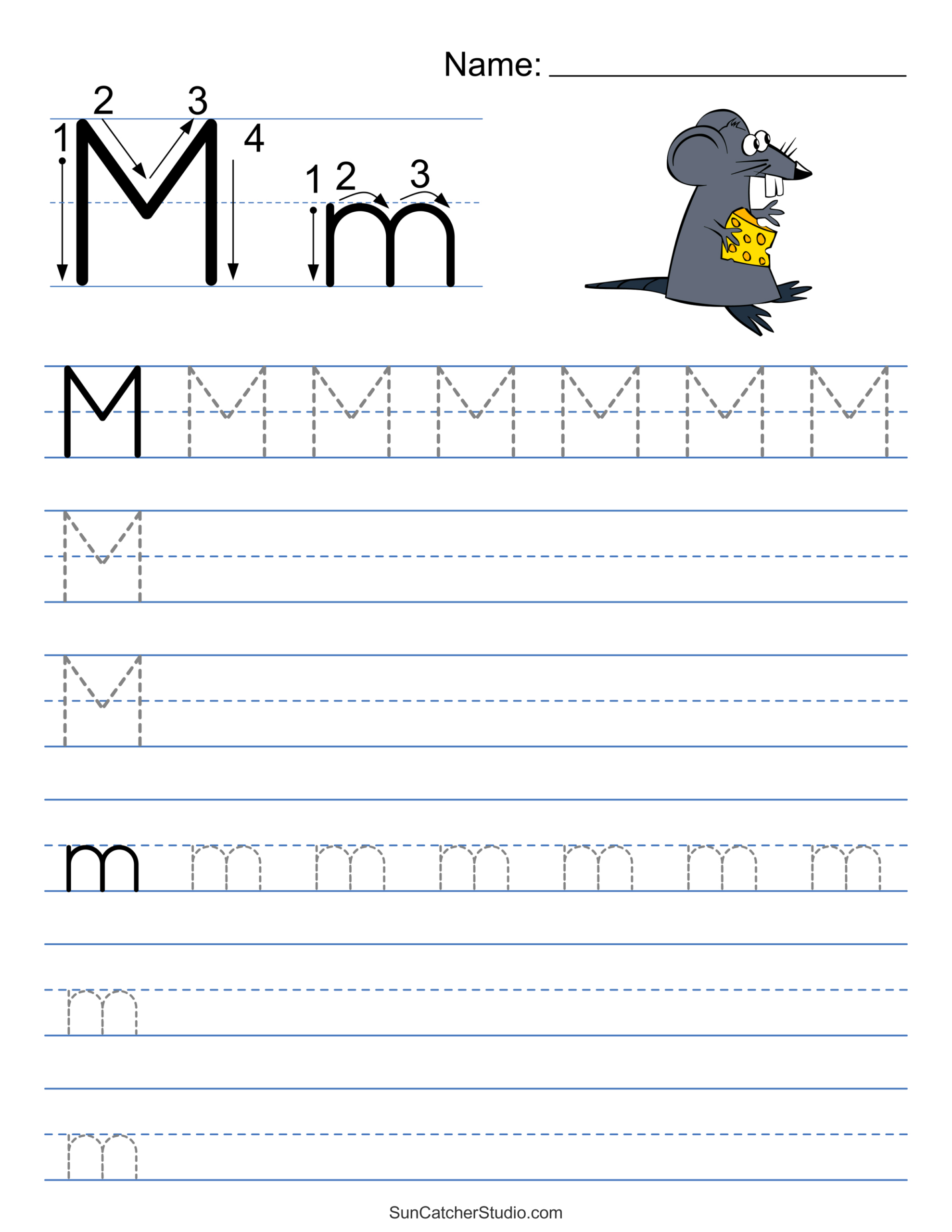 Tracing Alphabet Letters (Printable Handwriting Worksheets) – Free regarding Free Tracing Letter Mm Printables