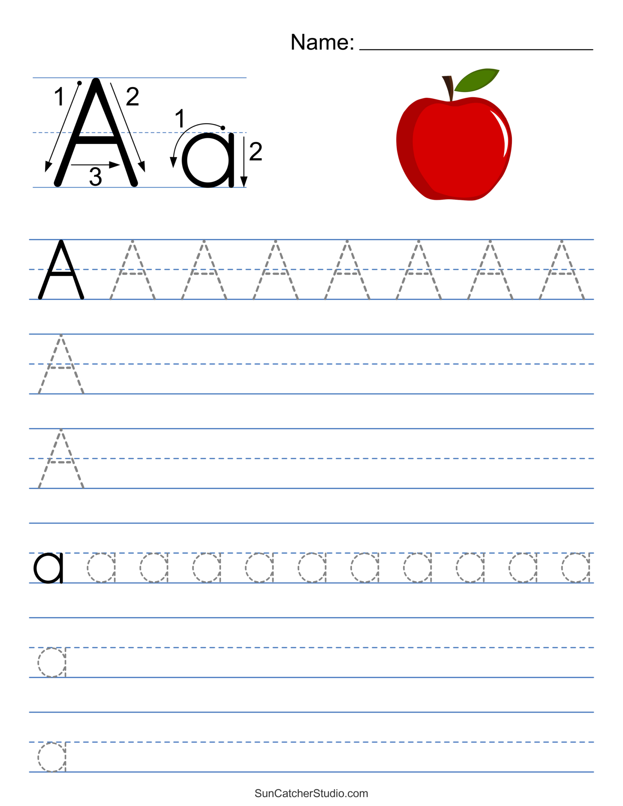 Tracing Alphabet Letters (Printable Handwriting Worksheets) – Free throughout Letter A Worksheet Tracing